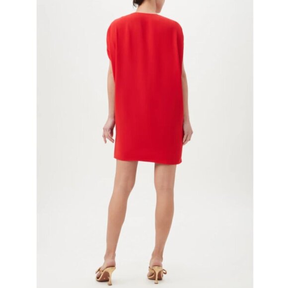 Trina Turk 'Kanpeki' Cape-Shoulder Crepe Mini-Dress, Reina Red - Picture 3 of 3